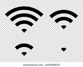 Conjunto de ícono de Wi-Fi de Vector para comunicación, telecomunicaciones. Nivel de señal inalámbrica de comunicación wifi. Ilustración Clipart. Estado de barra móvil.