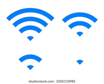 Conjunto de ícono de Wi-Fi de Vector para comunicación, telecomunicaciones. Nivel de señal inalámbrica de comunicación wifi. Ilustración Clipart. Estado de barra móvil.