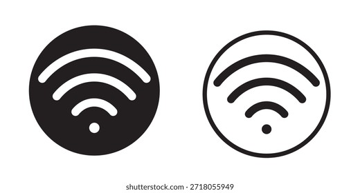 Satz von Vektor-Wi-Fi-Symbol für Kommunikation, Telekommunikation. WLAN-Signalpegel für Kommunikation. Clipart-Abbildung. Status der mobilen Leiste.