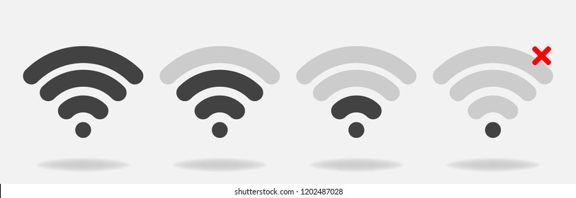Set of vector wi-fi icons with different signal received. Layers grouped for easy editing illustration. For your design