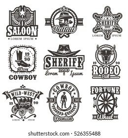 Set Vector Wild West Logos Badges Stock Vector (Royalty Free) 526355488 ...