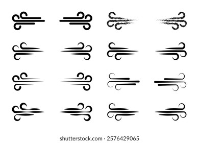 Set of Vector Wind Icons for Design Elements.