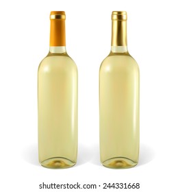 Set of vector wine bottles. Illustration contains gradient meshes. 