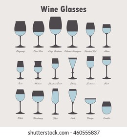 Wine Glass Silhouettes Vector Set On Stock Vector (Royalty Free ...