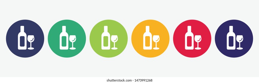 Set of vector wine glasses. 