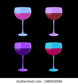 Set of vector wine glasses