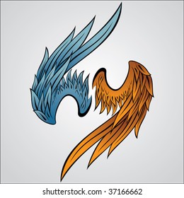 a set of vector wing illustration