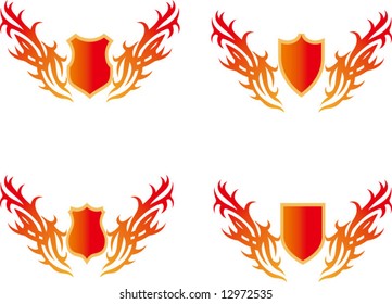 A set of Vector Wings and Shields