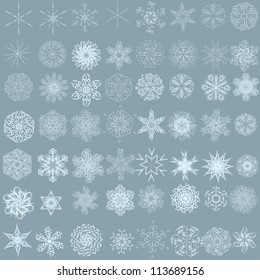 set of vector winter  snowflakes for your design. Abstract vector