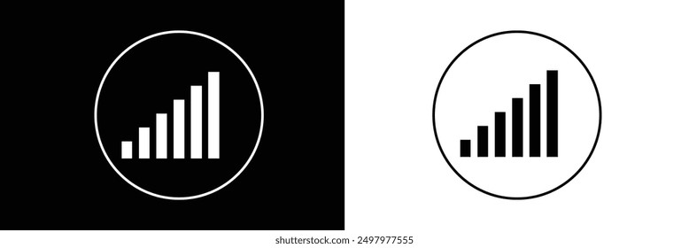 Conjunto de iconos de wifi inalámbricos de Vector. Iconos del sistema del teléfono móvil en el fondo negro eps 10