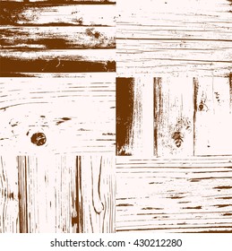 Set of vector wood texture background. Easy to edit and use as overlay. Vector grunge wood texture. 