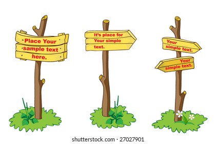 Set of Vector wooden arrows.