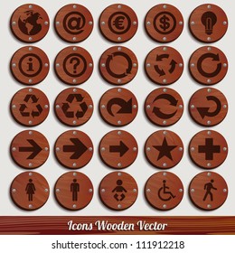 Set vector Wooden plaque