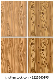 Set of vector wooden textures. Wooden background. Vector illustration. Hand-drawn. The texture of the plywood.