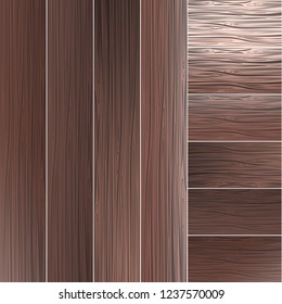Set of vector wooden textures. Light and dark wood texture. Vector illustration.