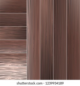 Set of vector wooden textures. Light and dark wood texture. Vector illustration.