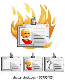 set of vector worker badge isolated on the white background