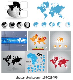 Set vector of World map 