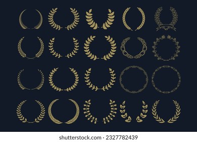 Set of the vector Wreaths. Design elements for logo, label, emblem, sign, badge. Vector illustrationSet of the vector Wreaths. Design elements for logo, label, emblem, sign, badge. Vector illustration