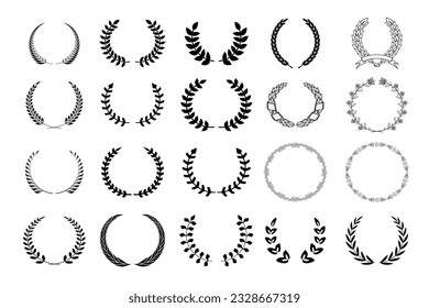 Set of the vector Wreaths. Design elements for logo, label, emblem, sign, badge. Vector illustrationSet of the vector Wreaths. Design elements for logo, label, emblem, sign, badge. Vector illustration