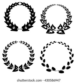 Set of vector Wreaths. Design elements for logo, label, emblem, sign, badge. Vector illustration.