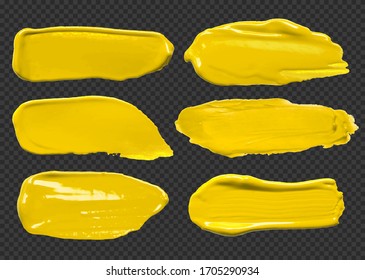 Set of vector yellow glossy paint texture  - acrylic banners for Your design