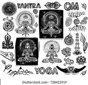 Set Vector Yoga elements