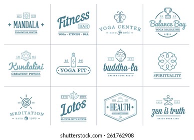 Set of Vector Yoga Zen Sport Elements and Fitness Healthy Illustration can be used as Logo or Icon in premium quality