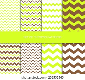 Set of vector zigzag chevron pattern background
