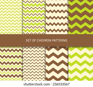 Set of vector zigzag chevron pattern background
