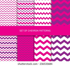 Set of vector zigzag chevron pattern background