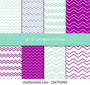 Set of vector zigzag chevron pattern backgrounds