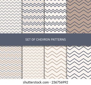 Set of vector zigzag chevron pattern backgrounds
