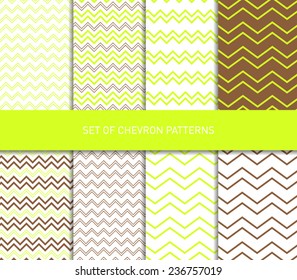 Set of vector zigzag chevron pattern backgrounds