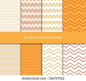 Set of vector zigzag chevron pattern backgrounds