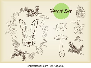 Set of vectorial forest elements.