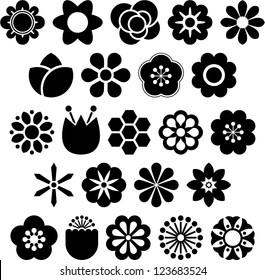 Set of Vectorized Flowers