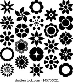 Set of vectorized flowers