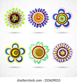 Set of Vectorized Flowers