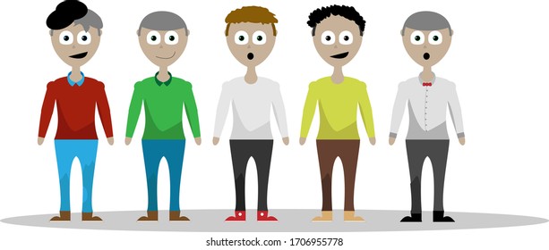 
Set of vectorized men characters