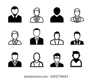 A set of vectorized person icons