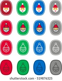 Set of vectorized SANTA CLAUS LABELS