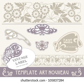 Set vectors art nouveau - lots of useful elements to embellish your layout