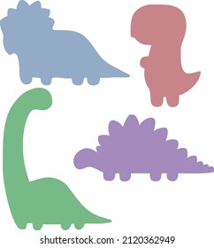 Set of vectors with dinosaurs ready to make stickers from it or take every apart for your own design.