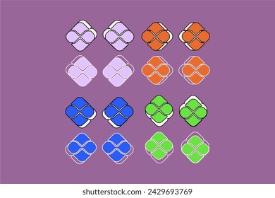 Set Vectors Icons Symbol Pix Payment Method Light Background