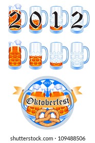 set of vectors on Oktoberfest beer festival
