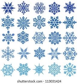 set of vectors snowflakes