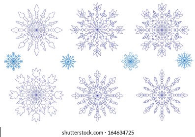 set  vectors snowflakes
