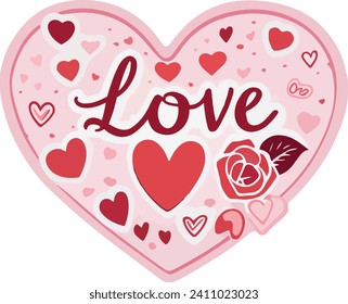 Set of vectors for Valentine's day. Watercolor hearts and lovers. Significant other. Vector illustration