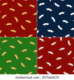 Set of vectors.Christmas pattern. Santa Mustache vector design